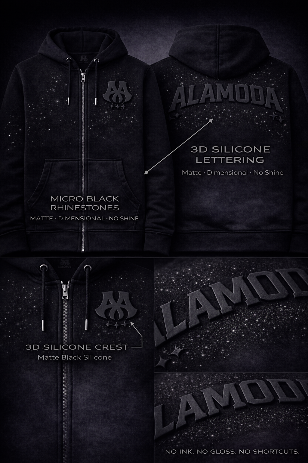Alamoda Crystal Zip-Up Hoodie
