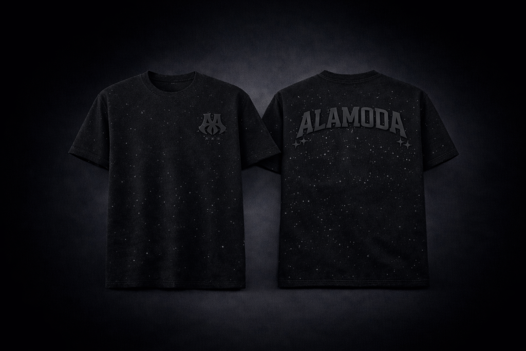 ALAMODA Triple Black Crystal Tee