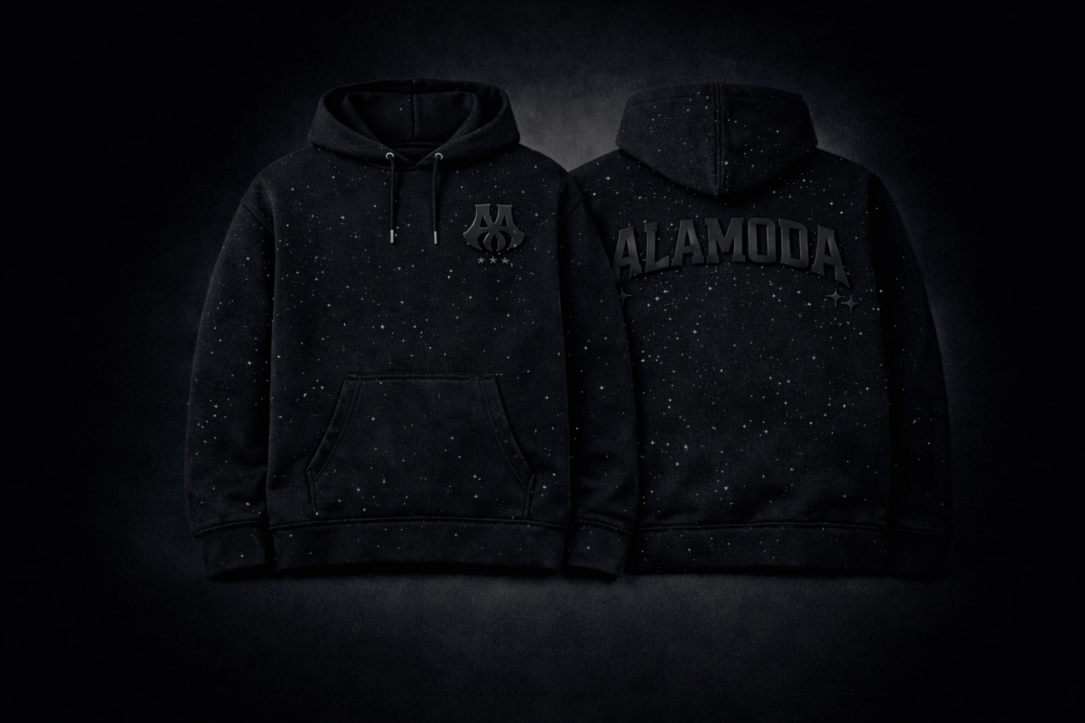 Alamoda Triple Black Crystal Hoodie